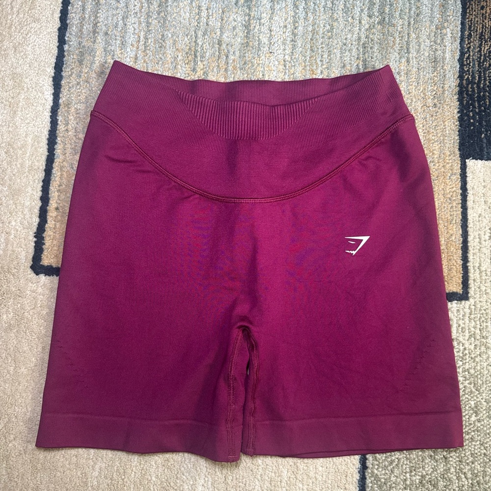 Gymshark Seamless High-Waist Athletic Shorts in Berry